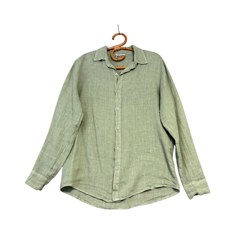 Focus | Linen‎ Button Front Shirt Size S